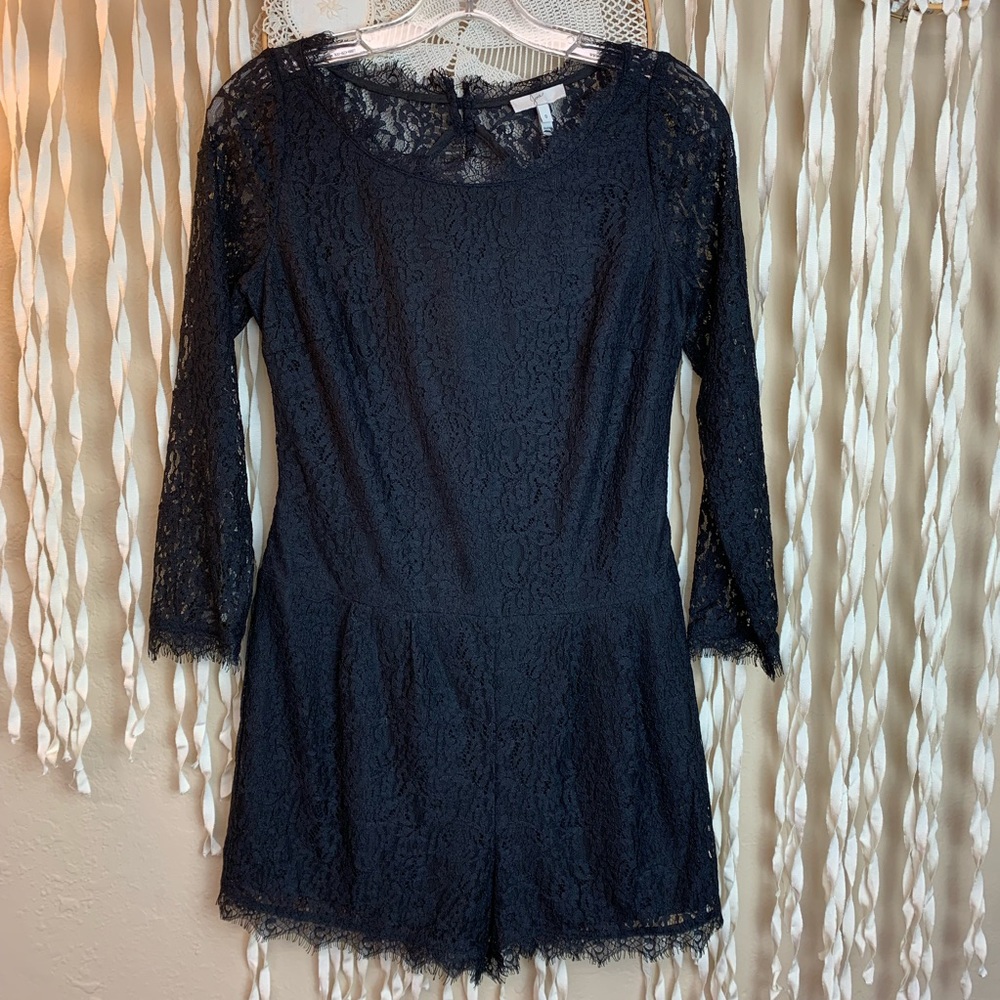 Joie Nali Black Lace Romper Size 0 - Picture 4 of 11